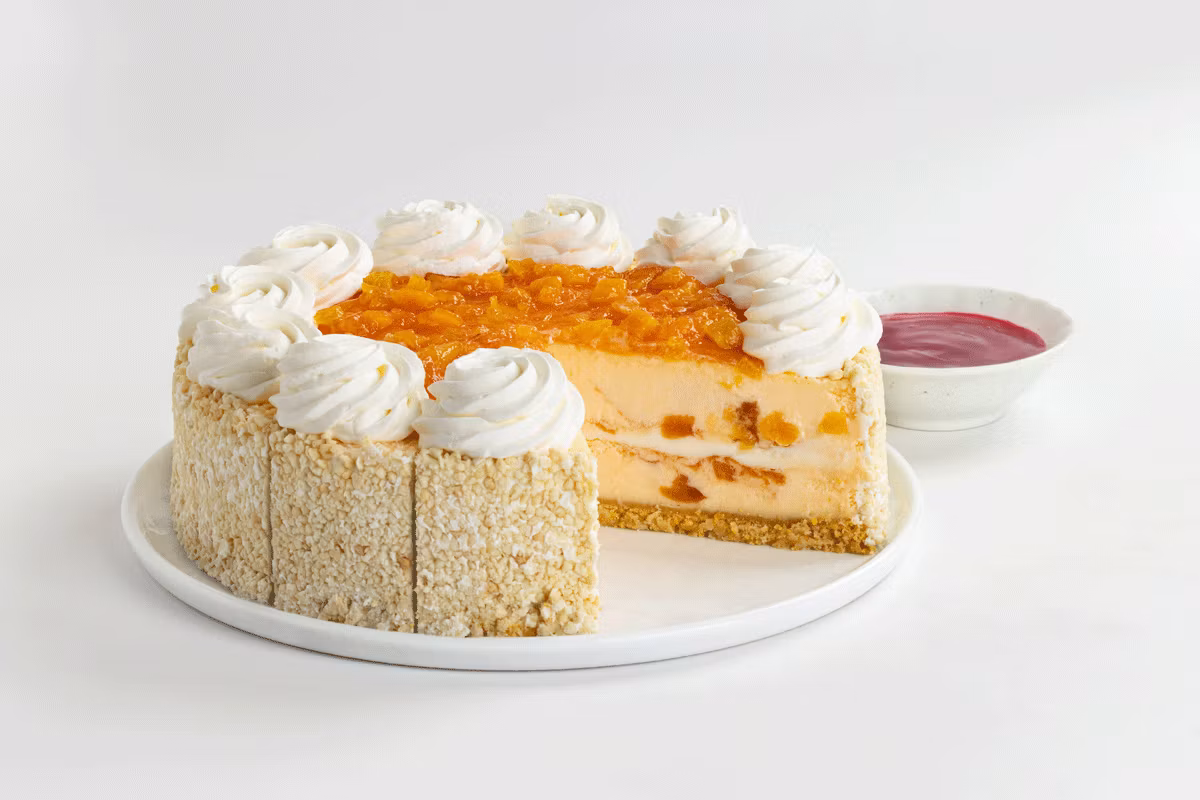 10-Inch Peach Perfect with Raspberry Drizzle - The Cheesecake Factory Menu Prices 2026